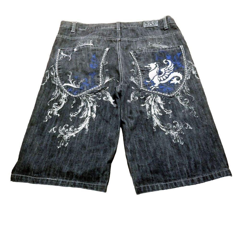 Russo Jean Shorts Men's Size 40 Vintage Denim Streetwear Y2K Hip Hop (40x14.5) - Picture 2 of 7